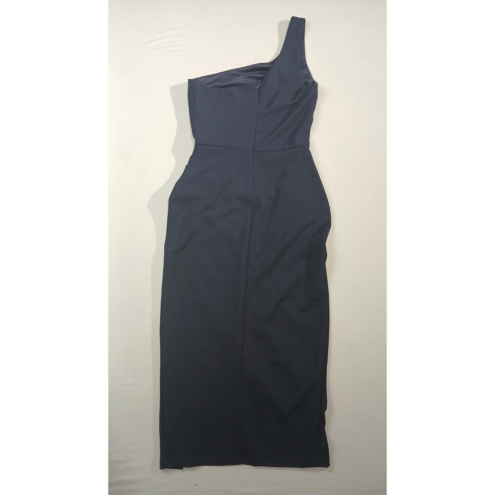 Kittenish One Shoulder Midi Dress Womens XS Navy Blue Cocktail Wedding Guest NWT - Picture 12 of 14